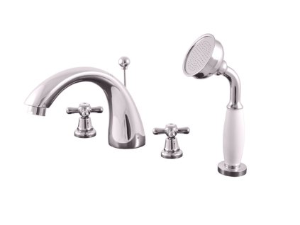 MORAVA RETRO - Vanová baterie 4-otvorová, Chrom MK169.0S, RAV Slezák (Barva Chrom, Rozměr 1/2")