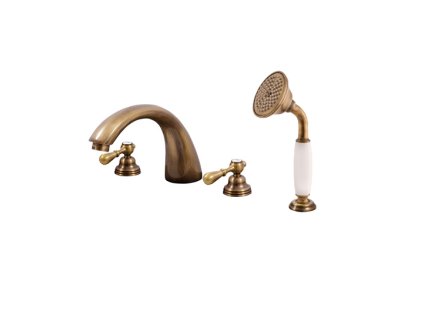 MORAVA RETRO - Vanová baterie 4-otvorová, Stará mosaz (Bronz) MK469.0SSM, RAV Slezák (Barva Stará mosaz (Bronz), Rozměr 1/2")