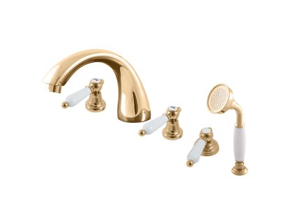 MORAVA RETRO - Vanová baterie 4-otvorová, Chrom MK569.0P, RAV Slezák (Barva Chrom, Rozměr 1/2")