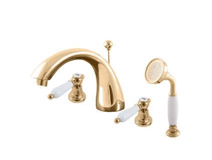 MORAVA RETRO - Vanová baterie 4-otvorová, Chrom MK569.0S, RAV Slezák (Barva Chrom, Rozměr 1/2")