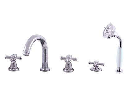 MORAVA RETRO - Vanová baterie 5-otvorová, Chrom MK162.0P, RAV Slezák (Barva Chrom, Rozměr 1/2")