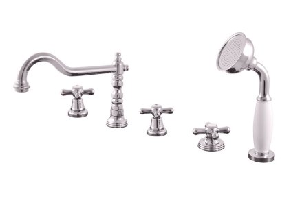 MORAVA RETRO - Vanová baterie 5-otvorová, Chrom MK164.0P, RAV Slezák (Barva Chrom, Rozměr 1/2")