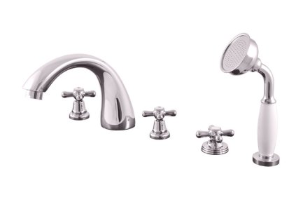 MORAVA RETRO - Vanová baterie 5-otvorová, Chrom MK169.0P, RAV Slezák (Barva Chrom, Rozměr 1/2")