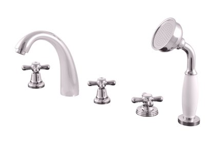 MORAVA RETRO - Vanová baterie 5-otvorová, Chrom MK176.0P, RAV Slezák (Barva Chrom, Rozměr 1/2")