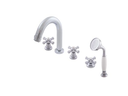 MORAVA RETRO - Vanová baterie 5-otvorová, Chrom MK362.0P, RAV Slezák (Barva Chrom, Rozměr 1/2")