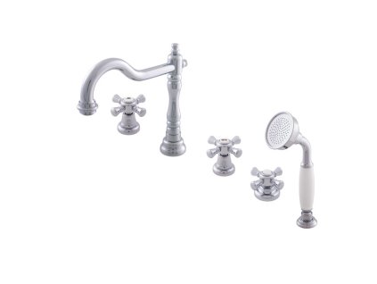 MORAVA RETRO - Vanová baterie 5-otvorová, Chrom MK364.0P, RAV Slezák (Barva Chrom, Rozměr 1/2")