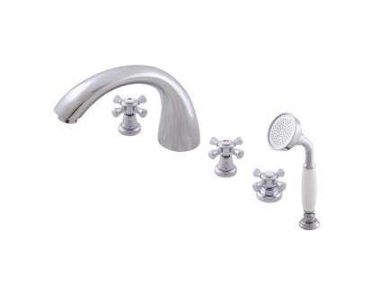 MORAVA RETRO - Vanová baterie 5-otvorová, Chrom MK369.0P, RAV Slezák (Barva Chrom, Rozměr 1/2")