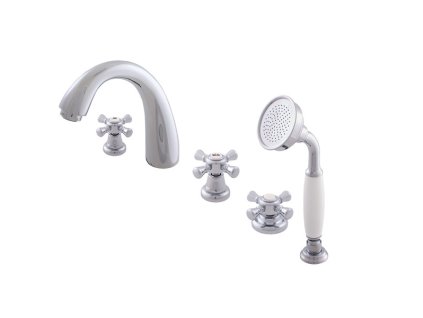 MORAVA RETRO - Vanová baterie 5-otvorová, Chrom MK376.0P, RAV Slezák (Barva Chrom, Rozměr 1/2")