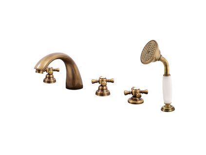 MORAVA RETRO - Vanová baterie 5-otvorová, Stará mosaz (Bronz) MK369.0PSM, RAV Slezák (Barva Stará mosaz (Bronz), Rozměr 1/2")