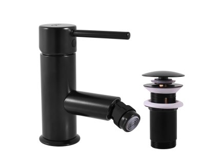 SEINA - Bidetová baterie s výpustí, Černá - matná SE945.0KCMAT, RAV Slezák (Barva Černá - matná, Rozměr 1/2")