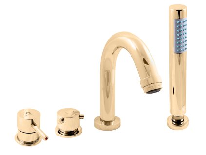 SEINA - Vanová baterie 4-otvorová, Zlatá - lesklá SE962.0PZ, RAV Slezák (Barva ZLATÁ - lesklá, Rozměr 1/2")