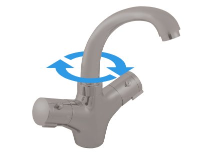 TERMOSTATICKÁ - Umyvadlová baterie bez výpusti, Metal Grey - lesklá TRM26.0MGL, RAV Slezák (Barva METAL GREY - lesklá, Rozměr 1/2")