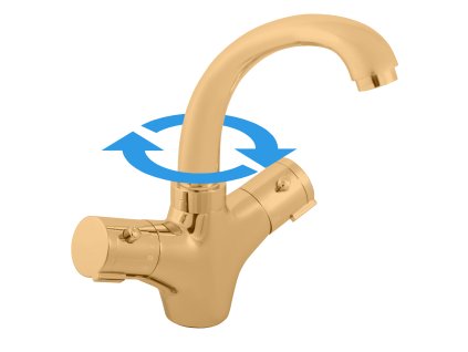 TERMOSTATICKÁ - Umyvadlová baterie bez výpusti, Zlatá - kartáčovaná TRM26.0ZK, RAV Slezák (Barva ZLATÁ - kartáčovaná, Rozměr 1/2")