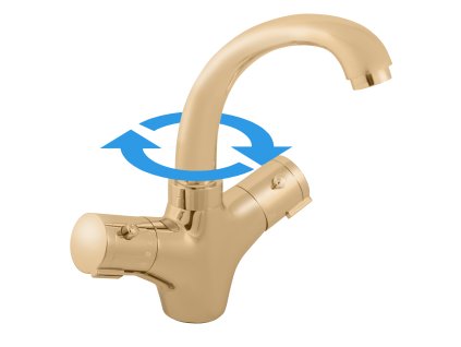 TERMOSTATICKÁ - Umyvadlová baterie bez výpusti, Zlatá - lesklá TRM26.0Z, RAV Slezák (Barva ZLATÁ - lesklá, Rozměr 1/2")