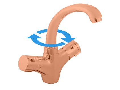 TERMOSTATICKÁ - Umyvadlová baterie bez výpusti, Zlatá Růžová - kartáčovaná TRM26.0ZRK, RAV Slezák (Barva ZLATÁ RŮŽOVÁ - kartáčovaná, Rozměr 1/2")