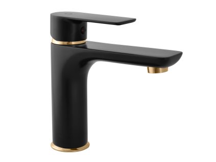 VLTAVA - Umyvadlová baterie bez výpusti, Černá matná/Zlatá VT428.0CMATZ, RAV Slezák (Barva Černá matná/Zlatá, Rozměr 1/2")