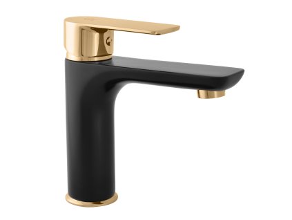 VLTAVA - Umyvadlová baterie bez výpusti, Černá matná/Zlatá VT528.0CMATZ, RAV Slezák (Barva Černá matná/Zlatá, Rozměr 1/2")
