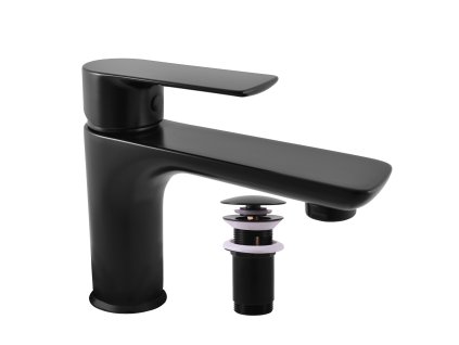 VLTAVA - Umyvadlová baterie s výpustí, Černá - matná VT427.0KCMAT, RAV Slezák (Barva Černá - matná, Rozměr 1/2")