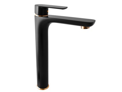 VLTAVA - Umyvadlová vysoká baterie bez výpusti, Černá matná/Zlatá VT430.0CMATZ, RAV Slezák (Barva Černá matná/Zlatá, Rozměr 1/2")