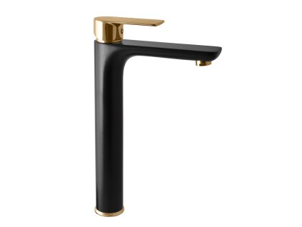 VLTAVA - Umyvadlová vysoká baterie bez výpusti, Černá matná/Zlatá VT530.0CMATZ, RAV Slezák (Barva Černá matná/Zlatá, Rozměr 1/2")