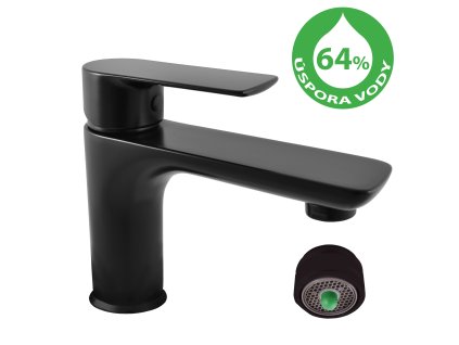 VLTAVA ECO - Umyvadlová baterie bez výpusti, Černá - matná VTE426.0CMAT, RAV Slezák (Barva Černá - matná, Rozměr 1/2")