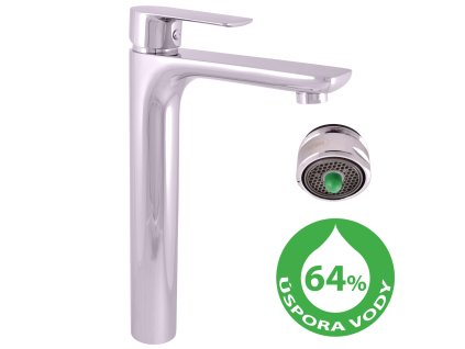 VLTAVA ECO - Umyvadlová vysoká baterie bez výpusti, Chrom VTE430.0, RAV Slezák (Barva Chrom, Rozměr 1/2")