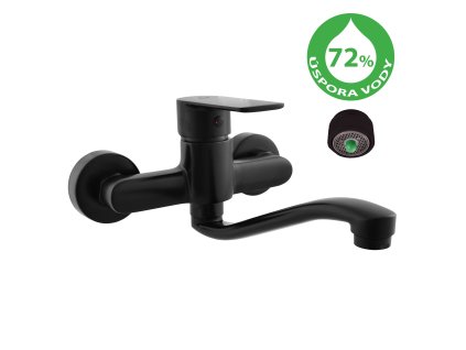 VLTAVA ECO - Umyvadlová/dřezová baterie, Černá - matná VTE401.5/26CMAT, RAV Slezák (Barva Černá - matná, Rozměr 100 mm)