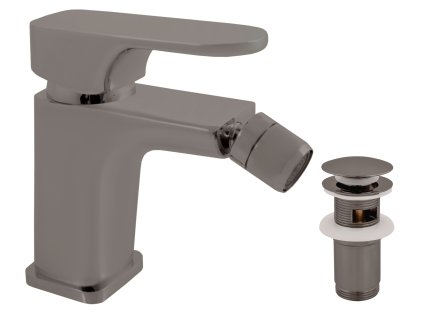 YUKON - Bidetová baterie s výpustí, Metal Grey - kartáčovaná YU145.0KMGK, RAV Slezák (Barva METAL GREY - kartáčovaná, Rozměr 1/2")