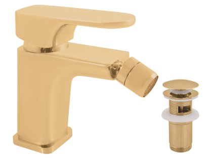 YUKON - Bidetová baterie s výpustí, Zlatá - kartáčovaná YU145.0KZK, RAV Slezák (Barva ZLATÁ - kartáčovaná, Rozměr 1/2")