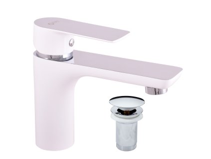 VLTAVA - Umyvadlová baterie s výpustí, Bílá/Chrom VT427.0KCB, RAV Slezák (Barva bílá/chrom, Rozměr 1/2")