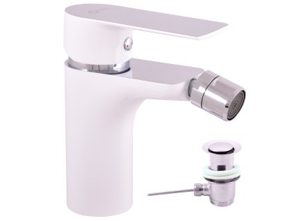 VLTAVA - Bidetová baterie s výpustí, Bílá/Chrom VT445.0KCB, RAV Slezák (Barva bílá/chrom, Rozměr 1/2")