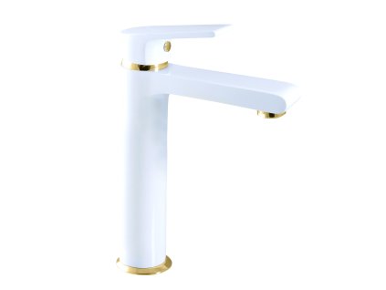 COLORADO - Umyvadlová vysoká baterie bez výpusti, Bílá / Zlatá CO130.0BZ, RAV Slezák (Barva Bílá / Zlatá, Rozměr 1/2")