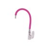 AMUR - Dřezová baterie s flexibilním ramínkem, Chrom/Růžová AM719.0/10R, RAV Slezák (Barva chrom/růžová, Rozměr 1/2")