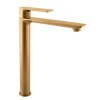 NIL - Umyvadlová vysoká baterie bez výpusti, Zlatá - kartáčovaná NL130.0ZK, RAV Slezák (Barva ZLATÁ - kartáčovaná, Rozměr 3,8")